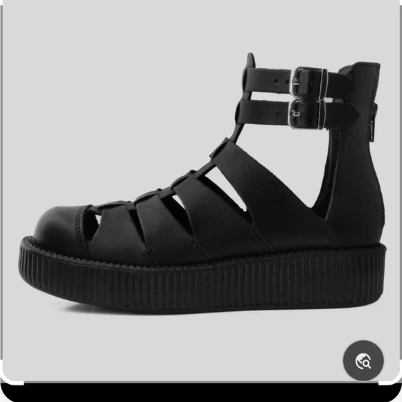 T.U.K platform moto sandal Gladiator style Black TUKskin™ size 7 sold out - Picture 4 of 12